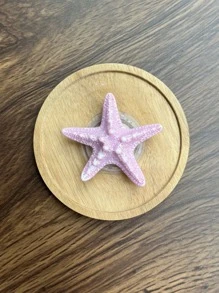 1 pieza Soporte plegable de resina colorida en forma de estrella de mar para teléfono de escritorio, compatible con iPhone y Android, regalo para cumpleaños, familia, amigos, accesorio de teléfono con agarre de empuje y tracción para vacaciones de verano