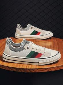 حذاء رياضي كاجوال كوري الطراز جديد للرجال ، أبيض مسطح متنفس عصري لركوب السكيت ،متعدد الاستخدامات - البيج - مشاهدة 4