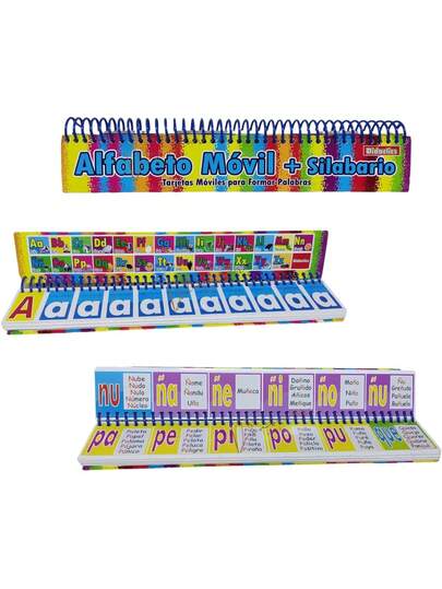 1 Silabario Móvil Didáctico Ilustrado Silabas + Allfabeto 1pzs Didactico Enseñanza