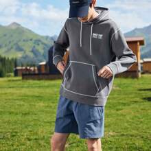 XTEP Sudadera con capucha para hombre, sudadera suelta de manga larga casual y versátil para pareja, primavera/otoño 2025. 876327930135