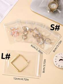 60pcs Clear PVC Transparent Zip Lock Jewelry Bag, Small Size Dust Proof Airtight Pouch, Plastic Zipper Self Seal Packing Organizer Storage Bags, For Rings Earrings Bracelet Makeup Bag Travel School Supplies Travel Essentials Make Up Bag Holiday Essentials Cosmetic Bag Makeup Bags Makeup Pouch Makeup Organizer Holiday Winter 2024 Make Up Organizer Makeup Storage,Travel Essential - Clear - View 10