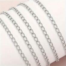100cm/Pack Stainless Steel Polished Necklace Chain For DIY Jewelry Making Accessories - Silver - View 6
