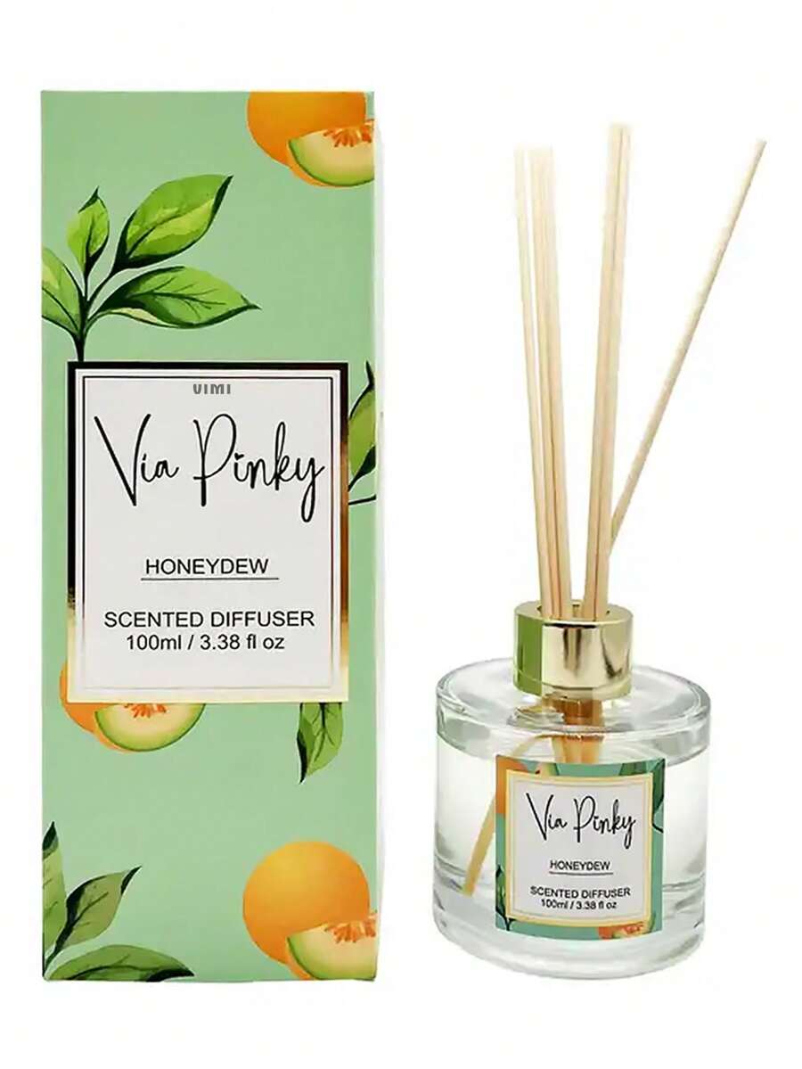 Difusor de varillas aromáticas 100ml ambientador aromas frutales frescura armonía hogar aroma duradero elegante decoración sala baño dormitorio alternativa ambientador moderno relajante decoración - Honeydew - - Ver 1