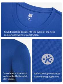 Bmai 1 Piece Of BMAI Men's Running Round Neck Short-Sleeve T-Shirt, Suitable For Outdoor Wear, Quick-Drying, Soft, And Comfortable Sports Fitness Training Top, Ideal For Running, Fitness, Hiking, Cycling, And Other Activities.