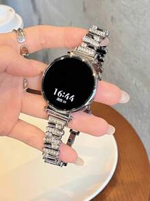1 Asymmetrical Rhinestone Bracelet Strap, Compatible With Galaxy Watch 7/6/5/4 Strap 40mm 44mm 47mm 46mm 41mm, Galaxy Watch 5 Pro 45mm, Galaxy Active 2, Galaxy The Watch 3, 18/20/22mm, Compatible With HW Watch 5/4/3/2/1 And GT5/4/3/2