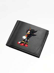 Black Short Folding Wallet Simple Wallet Cute Cartoon Anime Men's Wallet - Multicolor - View 11
