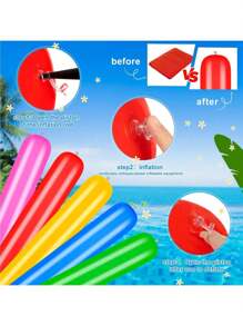 5-teiliges Set - Aufblasbarer Pool-Stab 41,5 * 6 Zoll (ca. 104,9 cm) aufblasbare Pool-Nudeln, farbiges PVC, Outdoor-Wasserspiel-Schwimmhilfe/Trainingsausrüstung, geeignet für See, Schwimmbad, Strandparty Dekoration/geeignet für Erwachsene Damen und Herren im Sommer, Outdoor-Schwimmen, Strandparty
