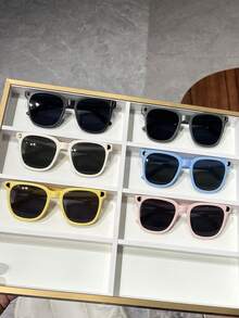 6pcs Square Frame Children's Fashion Eyeglasses, Minimalist & Practical Multi-Purpose - Multicolor - View 3