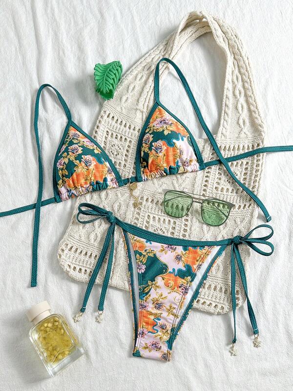 Vintage Floral Sexy Bikini Set For Women