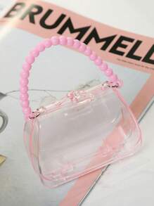 1pc/3pcs Transparent Jewelry Box, Cute Cartoon Storage Box For DIY Jewelry, Makeup, Portable Handheld Box (Color May Vary Slightly From The Actual Item)