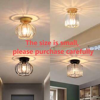 1 st taklampa, modern minimalistisk kristalltaklampa för korridor, hall, uteplats, inkluderar inte glödlampa