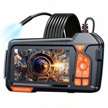 Industrial Endoscope Borescope Inspection Camera Tools With Light, 4.3 Inch Screen HD Digital Snake Camera Tools, Waterproof Sewer Inspection Camera With 6LEDs Lights & Semi-Rigid Cable, Gifts For Men, Inspection Device - Black - View 1