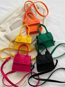 Una nueva y linda bolsa de mensajero tipo mini, bolso casual versátil de unicolor en varios colores a elegir, livia billetera de monedas