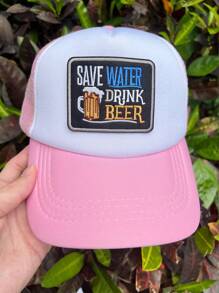 Mixed Design Iron-On Patches For Trucker Hats, Mama Patch, Western Patch, 'SAVE WATER DRINK BEER' Patch, Fun Ironing/Sewing Embroidery Patch, Suitable For Truck Hat, Backpack And Clothing DIY Decoration