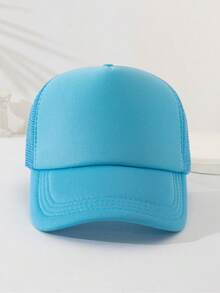 1 chiếc mũ lưỡi trai bóng chày lưới xốp trơn unisex, mũ chống nắng vui nhộn dùng hàng ngày, hoạt động ngoài trời, du lịch, đi bộ đường dài, bãi biển - màu đen - Xem 6