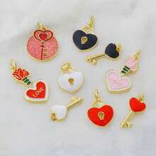 1pc Copper Creative New Luxury Fashion Keylock Pendant, DIY For Bracelet, Necklace, Earring, Bag Charm