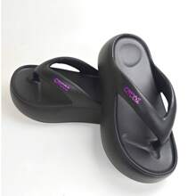 Women's Platform Slippers Sandals, 6cm Thick Sole, Wear-Resistant Anti-Slip Beach Vacation Shopping Casual Slippers, Elegant Letter Decoration Fresh Slip On, Spring/Summer