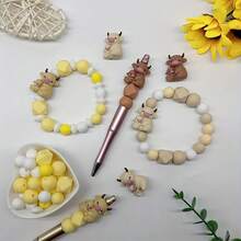 6/30 件可爱奶牛与小牛图案，非常适合送给母亲的礼物、DIY 工艺品、钥匙扣和珠宝制作 | 质地柔软的珠子及组合 | 优质硅胶材料，珠宝制作用品 | 创意手工珠子 | 硅胶工艺珠 - 母子牛矽膠珠套裝 - 查看 8