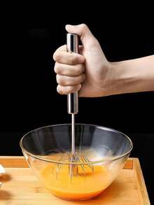 1pc Semi-Automatic Egg Beater, Household Non Electric Small Egg Mixer, Manual Cream Whisk, Stainless Steel Egg Mixer. Suitable For Home Use - Mixers, Cream Makers, Making Mixers, Easy To Use And Clean - High-Quality Egg And Egg Mixers For Cooking, Handheld Cream Mixers For Kitchen Baking Products. Easy To Use, Long-Lasting. - Multicolor - View 3