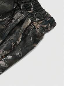 MODCRASH 男士时尚街头 Y2K 风格全迷彩印花运动裤，春夏必备单品 - 軍綠色 - 查看 6