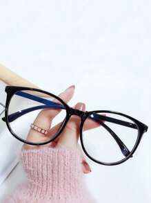 Fashion Glasses, Clear Lenses, Unisex Glasses, Black, Pink And Clear Frames, Eye Protection And Fashion For Summer Beach Vacation,Outdoor,Travel