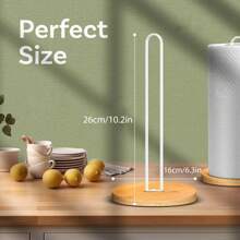 Soporte de madera para toallas de papel de mostrador, soporte independiente para toallas de cocina con base antideslizante para baño, soporte decorativo de madera rústico para toallas de papel de estilo rústico y de granero