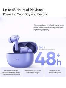 Realme Buds T200 Lite 无线蓝牙 5.4 耳机，支持双设备连接，播放时间长达 48 小时，IPX4 防水，触控，双麦克风 AI 深度通话降噪。低延迟游戏模式，符合人体工学的入耳式设计，兼容安卓/iOS 系统，配备充电盒（白色/黑色） - 均碼 - 查看 4