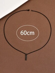 1 件个性化简约朋克风格黑色矩形吊坠项链，时尚街头服饰配饰，适合送给家人和朋友的礼物，适合日常佩戴