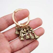 6pcs/1pc Creative Metal Faux Chess Piece Keychain Pendant, Alloy Keyring Key Chain For Men Women Leisure Game Gift Car Accessories Bag Charm School Cute Goth Y2k