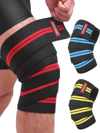 1 pieza AOLIKES Rodillera ajustable de compresión para hombres y mujeres para sentadillas y entrenamiento de pesas, accesorios para gimnasio, rodilleras deportivas para gimnasio
