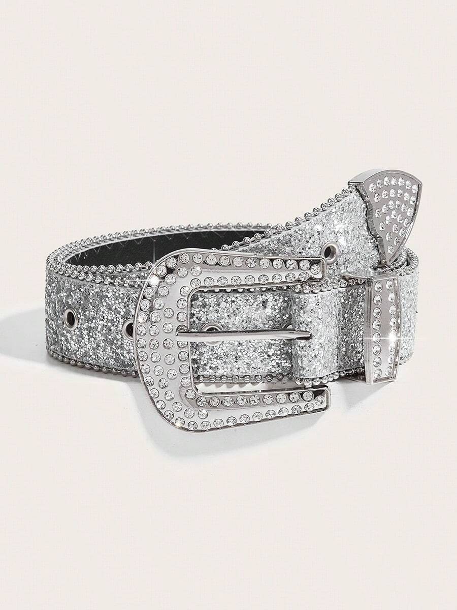 1pc Men's Star Decorative Faux Eye Western Cowboy Style Belt, Suitable For Daily Wear Summer, School Casual, Business, Boyfriend Husband Father Dad Men Gift, Daily Wear, Fashion, Teen, Outdoor, Vacation, Athletic, Travel, Street, Boho, Vintage Fall, Autumn, Halloween Autumn-Winter Accessories, Suitable For Teens, Youth, Men, Casual, Outdoor, Athletic, Vacation, Graduation Gifts, Birthday, Daily Wear - Silver - View 1