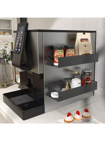 1st - Magnetiska kryddställ - Kylskåp och frysarrangörer, dubbelset, snygg förvaring, stark vidhäftning, köksförvaringsställ, platsbesparande