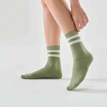 XTEP Calcetines largos planos (Juego de tres pares) Calcetines de mujer de primavera Versátiles blancos transpirables de altura media 876438730041