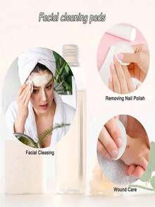 100pcs Round Pads, Dual-Use, Lint-Free Makeup Remover Pads, Soft And Low-Allergenic, Suitable For Facial And Eye Cleaning, Care And Makeup Removal - A - View 7