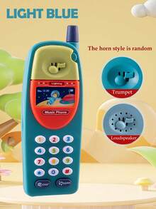智能早教模拟多功能电话儿童玩具，拨号，播放音乐，模拟声音，适合男孩和女孩的教育亲子互动玩具，礼物，部分配件随机，不含电池 - 彩色 - 查看 13