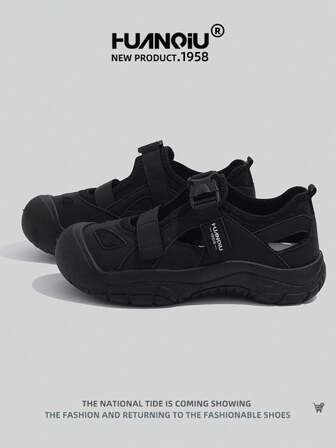 HUANQIU 2025新款女鞋女士沙滩鞋小白鞋时尚网面透气小白鞋百搭轻便舒适白鞋魔术贴软底休闲鞋米色四季鞋