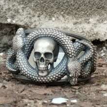 Unique Gothic-Style Skull Ring, Biker Ring Gift For Husband/Best Friend - Multicolor - View 7