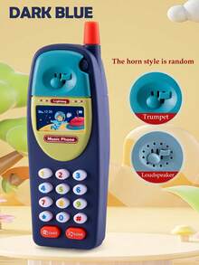 智能早教模拟多功能电话儿童玩具，拨号，播放音乐，模拟声音，适合男孩和女孩的教育亲子互动玩具，礼物，部分配件随机，不含电池 - 彩色 - 查看 12