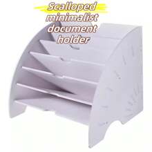 1pc A4 Paper File Organizer Rack / Student Desk Storage Shelf / Desktop Book Shelf File Storage Box School Supplies,Back To School