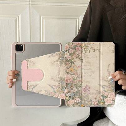 غلاف قابل للطي يدور 360 درجة لحماية جهاز iPad بسهولة: غلاف ذكي متوافق مع iPad Air 6، Air 5، 4، و iPad 10 (10.9 بوصة) - iPad Pro 2024 من Apple مثالي للاجتماعات المزدحمة، مغامرات السفر، والراحة العائلية