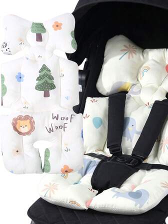 1 件可爱卡通婴儿推车坐垫，柔软舒适婴儿汽车安全座椅垫，适合所有季节