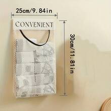 Large Capacity Mesh Storage Bag, Wall Mounted Hanging Organizer Box, Reusable Home Door Storage Net Bag, Breathable Minimalist Design For Kitchen Tool Organization, Kitchen Garbage Bag Holder, Storage Hook-And-Loop Net Pocket - Multicolor - View 3