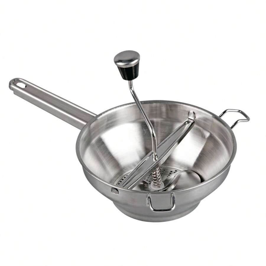 STARLEY-LifeStyle Stainless Steel Potato Ricer With Fixed Disc, Professional Manual Strainer, Rotating Crank, For Vegetables And Mashed Potatoes 20cm - 銀色 - 查看 1