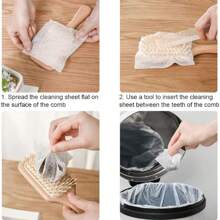 50pcs Portable Pet Hair Removal Cleaning Paper, Cleaning Paper For Anti-Fall Comb, Suitable For Air Cushion Comb Cleaning Paper, Comb Protective Net, Pet Hair Cleaning Paper