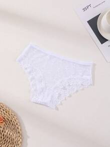 4 PCS Women's Sexy Lace Panties Low Waist Seamless Briefs Hollow Out Lace Splicing Lingerie Comfortable And Breathable Sports Underwear