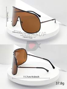 1 件超大金属全覆盖面罩女士时尚眼镜带金属铆钉，休闲、可爱、优雅、性感、波西米亚、复古、复古、派对、钻石形、时尚装饰，适合所有季节、海滩、鸡尾酒会，银色 - 彩色 - 查看 15