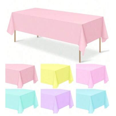 1/5 piezas Manteles de plástico coloridos desechables, manteles rectangulares desechables en varios colores, aptos para bodas, picnics al aire libre, fiestas de cumpleaños, festivales de primavera, Pascua, cocina y fiestas festivas, decoración del hogar, manteles coloridos, negro, rosa, blanco, azul, manteles impermeables y resistentes al aceite, mantel de boda, decoración de boda, decoración del hogar, decoración de la habitación, recuerdos de la novia, regalos de graduación, decoraciones de cumpleaños, decoraciones de fiestas, decoraciones de playa de verano, útiles escolares de vuelta al colegio