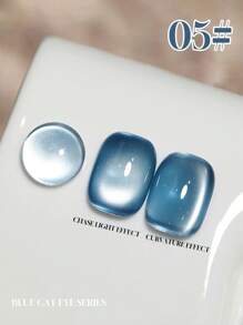 6PCS 2025 New Fruit Sea Water Blue-Green Fine Magnetic Powder Cat Eye Gel Nail Polish 12ml, Spring And Summer Ice Transparent Magnetic Nail Art Set, Includes Base Coat And Top Coat, Requires UV Lamp, Holographic Transparent Colors For Work/Commute/Dating, Hot-Selling 6-Color Set, Salon-Grade 28-Day Durability, Internet Celebrity Nail Design.