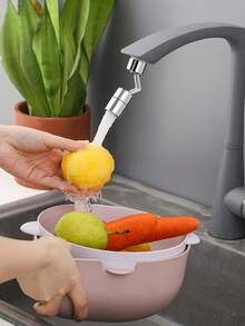 1 pieza/2 piezas Adaptador giratorio multifuncional antiescurrimiento para grifos, accesorio de cocina que se ajusta a todos los grifos - Plateado - Ver 4