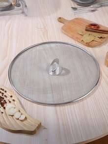 1PC Grease Splatter Screen For Cooking - Kitchen Stainless Steel Grease Splatter Guard For Frying Pan, No Cooking Oil Mess, Ultra Fine Mesh Lids For Indoor And Outdoor Cooking